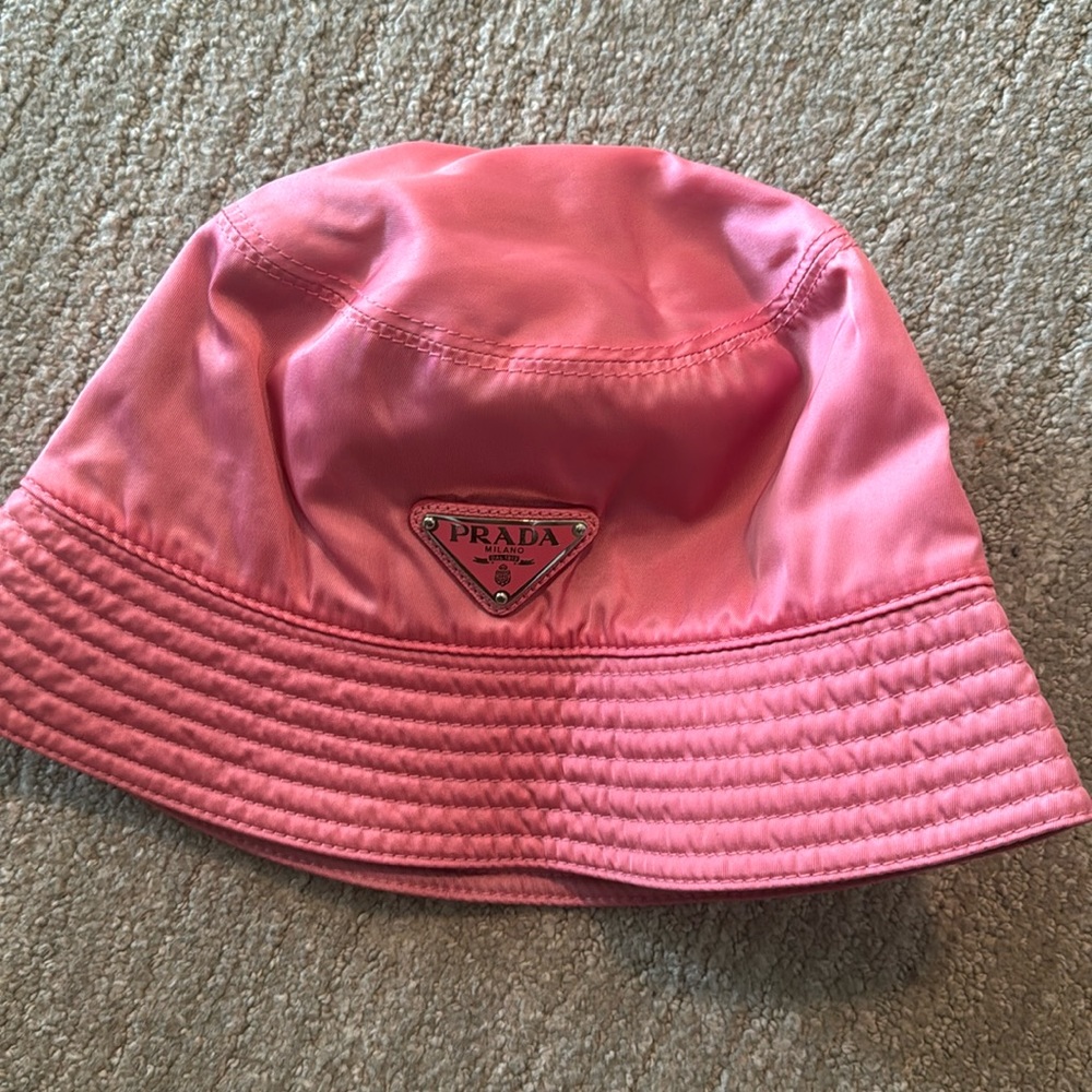Pink Prada bucket hat